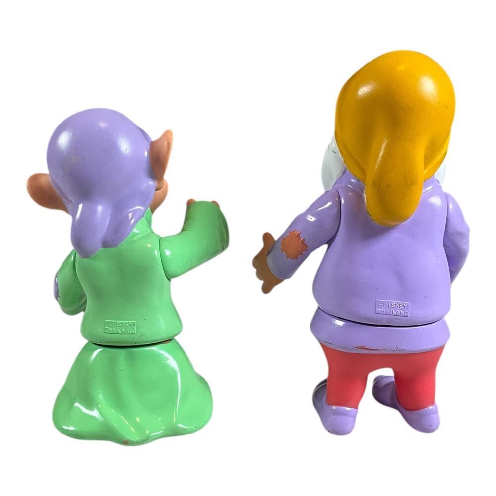 Disney Vintage Dwarf Figurines Set 2 Snow White Style PVC Figures 7” Nostalgic - Picture 4 of 9